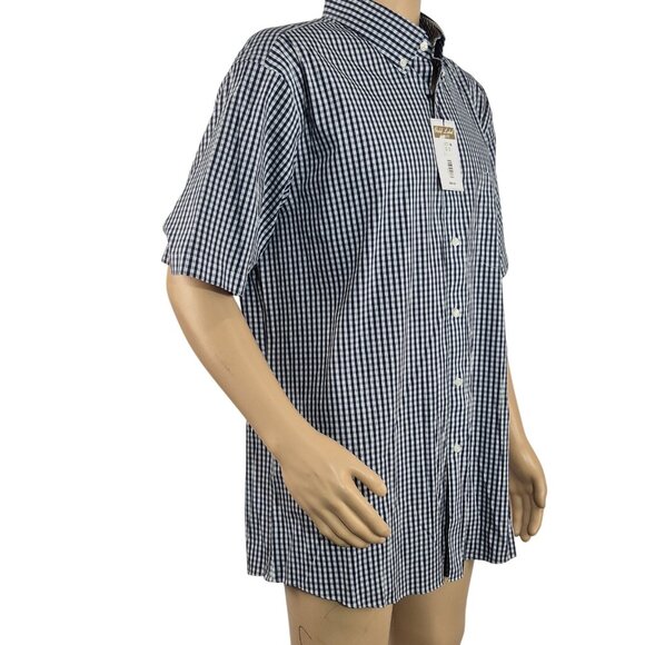 Roundtree & Yorke Gold Label Men's Shirt Size XXL Short Sleeve Blue Plaid (55) - Picture 3 of 10